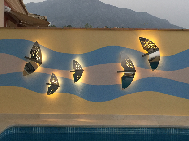  | GOLONDRINAS | marin steel 2mm | LED lights | paint 