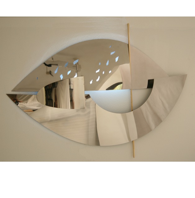 EL MAR|Polished stainless steel, brass and LED-lights with changeable colours|112,5x155x5cm